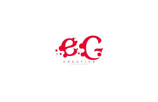 creative letter EG with dots shape trendy abstract logo design