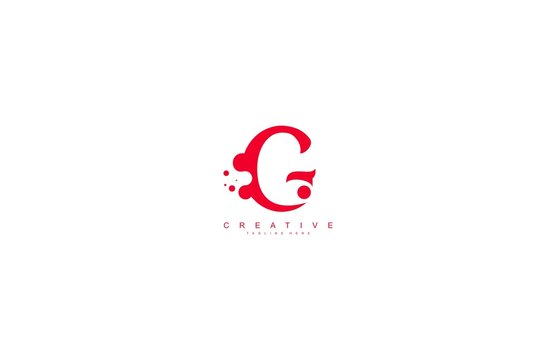 creative letter G with dots shape trendy abstract logo design