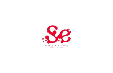 creative letter SE with dots shape trendy abstract logo design