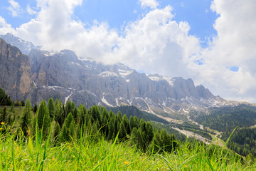 a mountain road in the dolomites