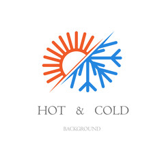 Sun and snowflake symbols isolated on white background