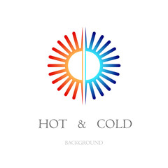 Sun and snowflake symbols isolated on white background