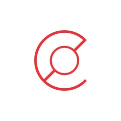 Circle with letter e logo design vector