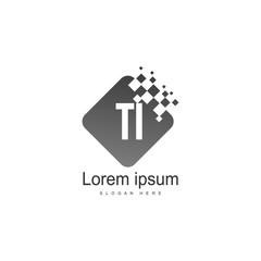Initial TI logo template with modern frame. Minimalist TI letter logo vector illustration