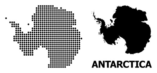 Fototapeta na wymiar Dot Pattern Map of Antarctica