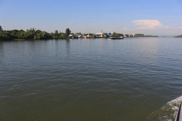 View on the Budenheim port on Rhine 