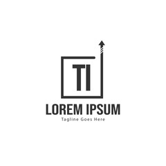 Initial TI logo template with modern frame. Minimalist TI letter logo vector illustration