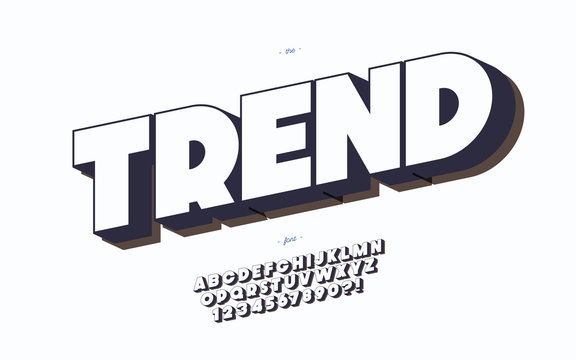 Trend alphabet 3d bold style