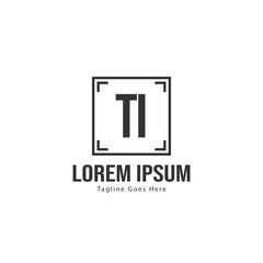 Initial TI logo template with modern frame. Minimalist TI letter logo vector illustration