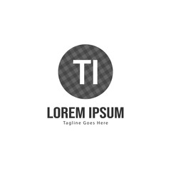 Initial TI logo template with modern frame. Minimalist TI letter logo vector illustration