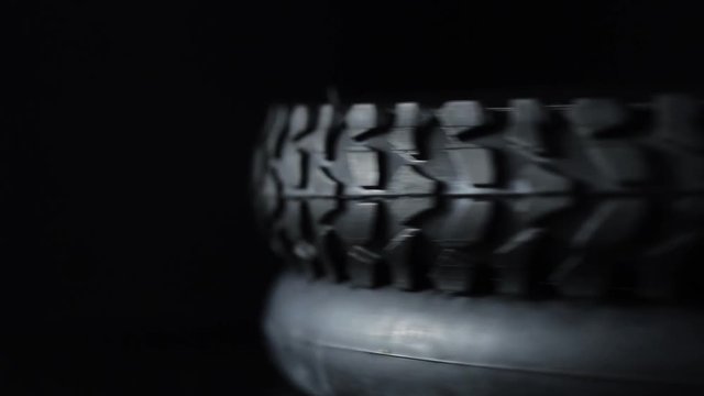 black car tires for driving on the road