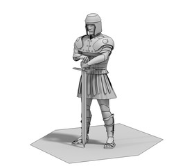 3D rendering, warrior character, illustration