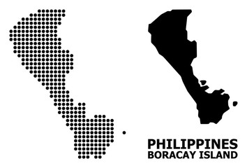 Obraz premium Dotted Pattern Map of Boracay Island