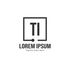 Initial TI logo template with modern frame. Minimalist TI letter logo vector illustration