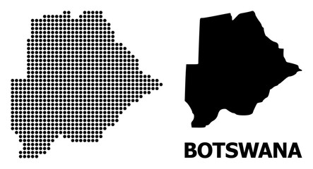 Obraz premium Pixelated Mosaic Map of Botswana
