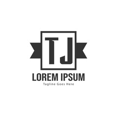 Obraz premium Initial TJ logo template with modern frame. Minimalist TJ letter logo vector illustration