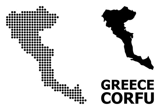 Dot Pattern Map of Corfu Island