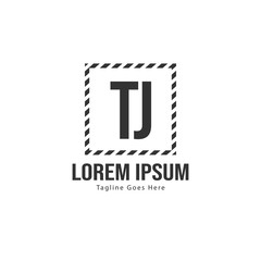 Initial TJ logo template with modern frame. Minimalist TJ letter logo vector illustration