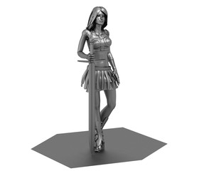 Obraz premium warrior woman character, 3D rendering, illustration