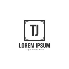 Initial TJ logo template with modern frame. Minimalist TJ letter logo vector illustration