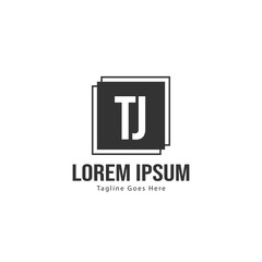Initial TJ logo template with modern frame. Minimalist TJ letter logo vector illustration