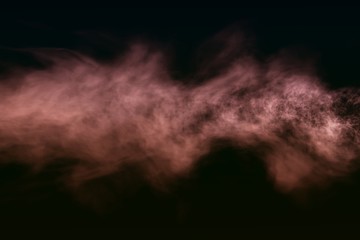 Beautiful 3D illustration of mystery dark line of smoke isolated on black background
