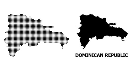 Obraz premium Dot Mosaic Map of Dominican Republic