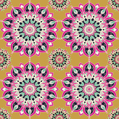 Fototapeta na wymiar Seamless pattern with mandalas
