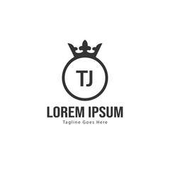 Initial TJ logo template with modern frame. Minimalist TJ letter logo vector illustration