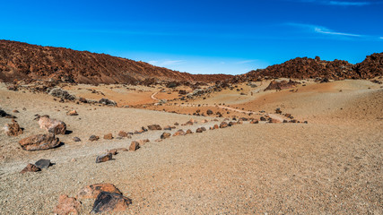 Winding trail in the rocky desert