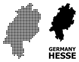 Pixelated Mosaic Map of Hesse State - obrazy, fototapety, plakaty