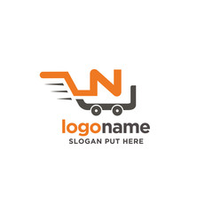 Fototapeta premium N-LETTER SHOP CART LOGO/IDENTITY DESIGN FOR USE SHOP-CART