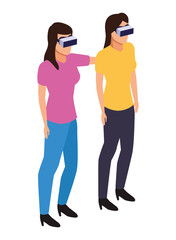 Fototapeta premium virtual reality technology experience cartoon