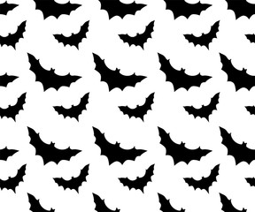 Seamless pattern with bats. Vector illustration.