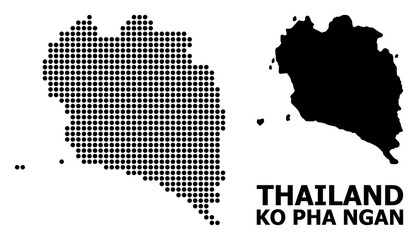 Obraz premium Pixel Pattern Map of Ko Pha Ngan
