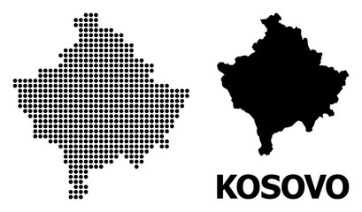 Dotted Pattern Map of Kosovo