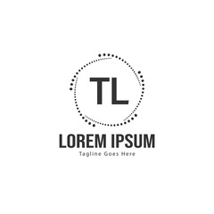 Initial TL logo template with modern frame. Minimalist TL letter logo vector illustration