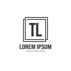 Initial TL logo template with modern frame. Minimalist TL letter logo vector illustration