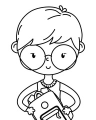 Teenager boy cartoon design vector illustrator