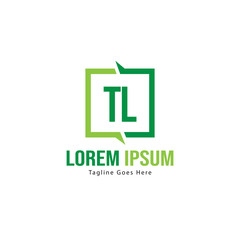 Initial TL logo template with modern frame. Minimalist TL letter logo vector illustration