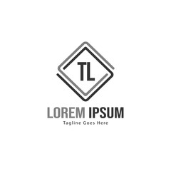 Initial TL logo template with modern frame. Minimalist TL letter logo vector illustration