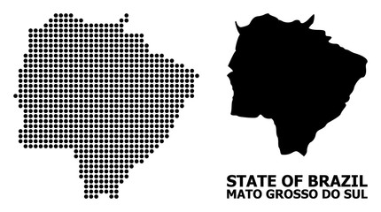 Dotted Pattern Map of Mato Grosso Do Sul State