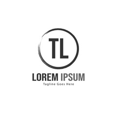 Initial TL logo template with modern frame. Minimalist TL letter logo vector illustration
