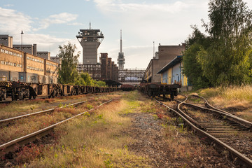 Fototapeta na wymiar Old freigh railway station in Zizkov, Prague