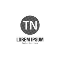 Initial TN logo template with modern frame. Minimalist TN letter logo vector illustration