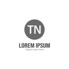 Obraz premium Initial TN logo template with modern frame. Minimalist TN letter logo vector illustration