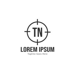 Initial TN logo template with modern frame. Minimalist TN letter logo vector illustration