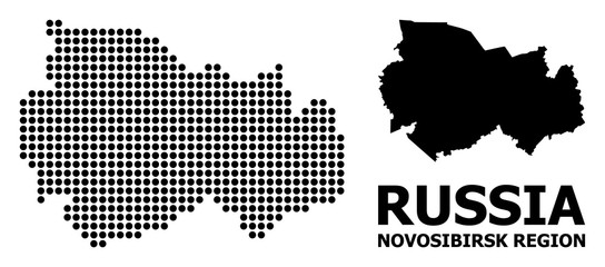 Obraz premium Pixelated Pattern Map of Novosibirsk Region