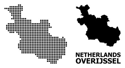 Fototapeta na wymiar Dot Pattern Map of Overijssel Province