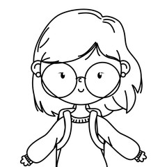 Teenager girl cartoon design vector illustrator